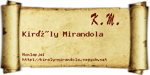 Király Mirandola névjegykártya